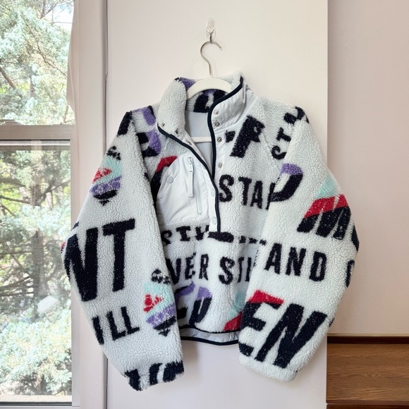 New Free People Hit The Slopes Printed Fleece Pullover Jacket Logo FP Movement - Picture 4 of 10